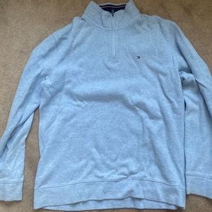 tommy hilfiger 1/4 zip Carolina Blue sweater Mens Xl